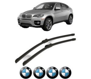 Set stergatoare BMW Seria X6 (E71, E72) din 2007-2014, pentru parbriz auto, 2 bucati, Bosch Aerotwin, din cauciuc siliconat rezistent, 4 Stickere Auto BMW Seria v55311
