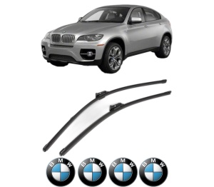 Set stergatoare BMW Seria X6 (E71, E72) din 2007-2014, pentru parbriz auto, 2 bucati, Valeo Silencio Xtrm, din cauciuc siliconat rezistent, 4 Stickere Auto BMW Seria v38316