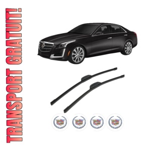 Set stergatoare CADILLAC CTS din 2002-2015, pentru parbriz auto, 2 bucati, Bosch Aerotwin Retrofit, din cauciuc siliconat rezistent, 4 Stickere Auto CADILLAC