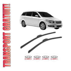 Set stergatoare CHERY EASTAR CROSS din 2007, pentru parbriz auto, 2 bucati, Bosch Aerotwin Retrofit, din cauciuc siliconat rezistent, 4 Stickere Auto CHERY