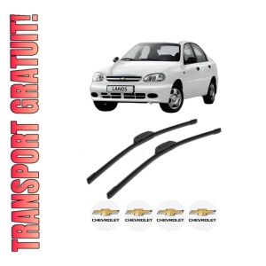 Set stergatoare CHEVROLET LANOS Saloon din 2004-2005, pentru parbriz auto, 2 bucati, Bosch Aerotwin Retrofit, din cauciuc siliconat rezistent, 4 Stickere Auto CHEVROLET