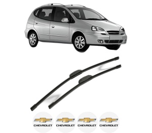 Set stergatoare CHEVROLET REZZO MPV (U100) din 2005, pentru parbriz auto, 2 bucati, Bosch Aerotwin Retrofit, din cauciuc siliconat rezistent, 4 Stickere Auto CHEVROLET v45611