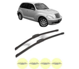 Set stergatoare CHRYSLER PT CRUISER Combi Van (PT_) din 2002, pentru parbriz auto, 2 bucati, Bosch Aerotwin Retrofit, din cauciuc siliconat rezistent, 4 Stickere Auto CHRYSLER v42641