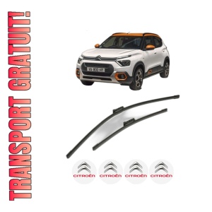 Set stergatoare CITROEN C3 ORIGIN III (SX) din 2024, pentru parbriz auto, 2 bucati, Bosch Aerotwin, din cauciuc siliconat rezistent, 4 Stickere Auto CITROEN
