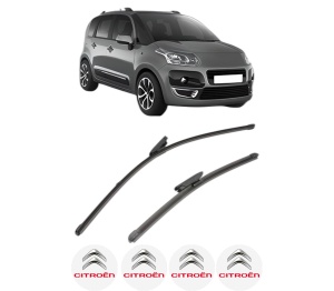Set stergatoare CITROEN C3 PICASSO (SH_) din 2008-2017, pentru parbriz auto, 2 bucati, Valeo Silencio Xtrm, din cauciuc siliconat rezistent, 4 Stickere Auto CITROEN v39756