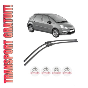 Set stergatoare CITROEN C4 PICASSO I MPV (UD_) din 2006-2013, pentru parbriz auto, 2 bucati, Bosch Aerotwin, din cauciuc siliconat rezistent, 4 Stickere Auto CITROEN