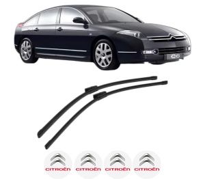 Set stergatoare CITROEN C6 (TD_) din 2005-2012, pentru parbriz auto, 2 bucati, Bosch Aerotwin Multi, din cauciuc siliconat rezistent, 4 Stickere Auto CITROEN v50366