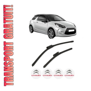 Set stergatoare CITROEN DS3 (SA_) din 2009-2015, pentru parbriz auto, 2 bucati, Bosch Aerotwin, din cauciuc siliconat rezistent, 4 Stickere Auto CITROEN