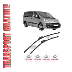 Set stergatoare CITROEN JUMPY II (VF7) din 2007-2011, pentru parbriz auto, 2 bucati, Bosch Aerotwin Retrofit, din cauciuc siliconat rezistent, 4 Stickere Auto CITROEN
