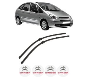 Set stergatoare CITROEN XSARA PICASSO (N68) din 1999-2012, pentru parbriz auto, 2 bucati, Valeo Silencio, din cauciuc siliconat rezistent, 4 Stickere Auto CITROEN v35856