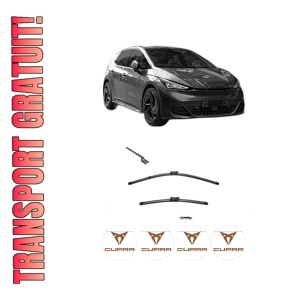 Set stergatoare CUPRA BORN (K11) din 2021-2024, pentru parbriz auto, 2 bucati, Valeo Silencio, din cauciuc siliconat rezistent, 4 Stickere Auto CUPRA