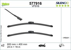 Set stergatoare DACIA LOGAN III (3K_) din 2021, pentru parbriz auto, 2 bucati, Valeo Silencio, din cauciuc siliconat rezistent, 4 Stickere Auto DACIA v35269