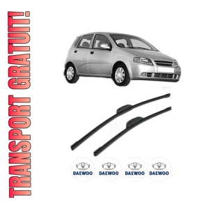 Set stergatoare DAEWOO KALOS (KLAS) din 2002-2003, pentru parbriz auto, 2 bucati, Bosch Aerotwin Retrofit, din cauciuc siliconat rezistent, 4 Stickere Auto DAEWOO