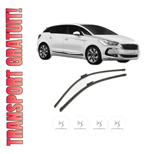 Set stergatoare DS DS 5 (KF_) din 2015-2018, pentru parbriz auto, 2 bucati, Bosch Aerotwin, din cauciuc siliconat rezistent, 4 Stickere Auto DS
