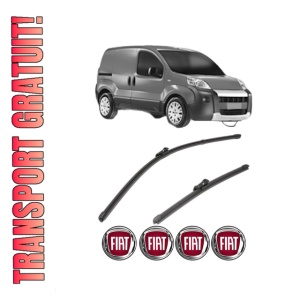 Set stergatoare FIAT 500 (312_) din 2007-2021, pentru parbriz auto, 2 bucati, Valeo Silencio Xtrm, din cauciuc siliconat rezistent, 4 Stickere Auto FIAT