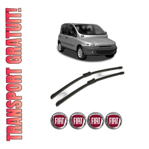 Set stergatoare FIAT MULTIPLA (186_) din 1999-2010, pentru parbriz auto, 2 bucati, Bosch Aerotwin, din cauciuc siliconat rezistent, 4 Stickere Auto FIAT