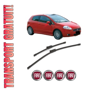 Set stergatoare FIAT PANDA (312_, 319_) din 2012-2022, pentru parbriz auto, 2 bucati, Bosch Aerotwin, din cauciuc siliconat rezistent, 4 Stickere Auto FIAT