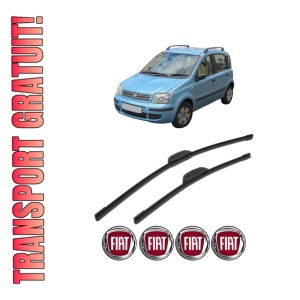 Set stergatoare FIAT PANDA Hatchback Van (169_) din 2004-2011, pentru parbriz auto, 2 bucati, Bosch Aerotwin Retrofit, din cauciuc siliconat rezistent, 4 Stickere Auto FIAT
