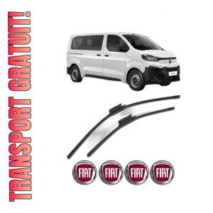 Set stergatoare FIAT SCUDO Bus din 2022-2024, pentru parbriz auto, 2 bucati, Bosch Aerotwin, din cauciuc siliconat rezistent, 4 Stickere Auto FIAT