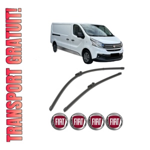 Set stergatoare FIAT TALENTO Van (296_) din 2016-2019, pentru parbriz auto, 2 bucati, Valeo Silencio Xtrm, din cauciuc siliconat rezistent, 4 Stickere Auto FIAT