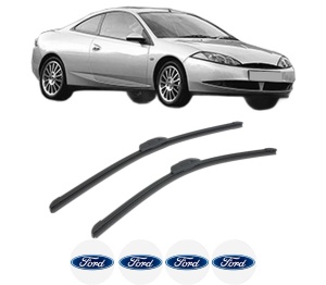 Set stergatoare FORD COUGAR (EC_) din 1998-2000, pentru parbriz auto, 2 bucati, Bosch Aerotwin Retrofit, din cauciuc siliconat rezistent, 4 Stickere Auto FORD v46906