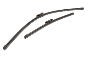 Set stergatoare FORD FIESTA Saloon din 2002-2017, pentru parbriz auto, 2 bucati, Valeo Silencio Xtrm, din cauciuc siliconat rezistent, 4 Stickere Auto FORD v37885