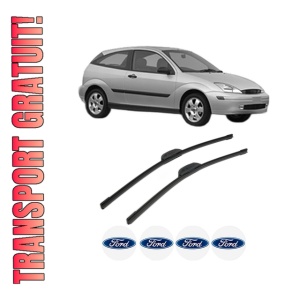 Set stergatoare FORD FOCUS I (DAW, DBW) din 1998-2003, pentru parbriz auto, 2 bucati, Bosch Aerotwin Retrofit, din cauciuc siliconat rezistent, 4 Stickere Auto FORD