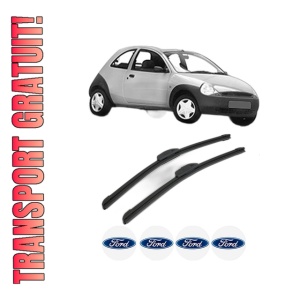 Set stergatoare FORD KA (RB_) din 1996-2008, pentru parbriz auto, 2 bucati, Bosch Aerotwin Retrofit, din cauciuc siliconat rezistent, 4 Stickere Auto FORD