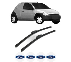 Set stergatoare FORD KA Van (RB) din 2002-2005, pentru parbriz auto, 2 bucati, Bosch Aerotwin Retrofit, din cauciuc siliconat rezistent, 4 Stickere Auto FORD v42341