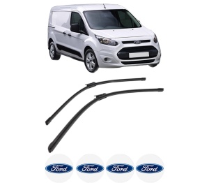 Set stergatoare FORD TRANSIT CONNECT V408 Box Body/MPV din 2013-2021, pentru parbriz auto, 2 bucati, Bosch Aerotwin, din cauciuc siliconat rezistent, 4 Stickere Auto FORD v49886