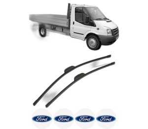 Set stergatoare FORD TRANSIT Platform/Chassis (FM_ _, FN_ _, FF_ _) din 2006-2011, pentru parbriz auto, 2 bucati, Bosch Aerotwin Retrofit, din cauciuc siliconat rezistent, 4 Stickere Auto FORD v53331