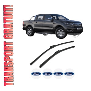 Set stergatoare FORD USA RANGER Extended Cab Pickup din 2023, pentru parbriz auto, 2 bucati, Bosch Aerotwin, din cauciuc siliconat rezistent, 4 Stickere Auto FORD USA