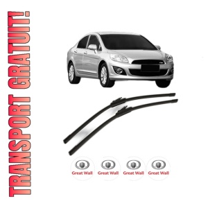 Set stergatoare GREAT WALL C50 din 2011, pentru parbriz auto, 2 bucati, Bosch Aerotwin, din cauciuc siliconat rezistent, 4 Stickere Auto GREAT WALL