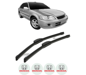 Set stergatoare HONDA CITY III Saloon (3A_, SX8) din 1997, pentru parbriz auto, 2 bucati, Bosch Aerotwin Retrofit, din cauciuc siliconat rezistent, 4 Stickere Auto HONDA v41621
