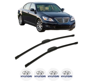 Set stergatoare HYUNDAI GENESIS (BH) din 2008-2014, pentru parbriz auto, 2 bucati, Bosch Aerotwin Retrofit, din cauciuc siliconat rezistent, 4 Stickere Auto HYUNDAI v45191