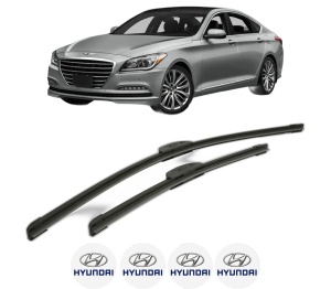 Set stergatoare HYUNDAI GENESIS (DH) din 2014, pentru parbriz auto, 2 bucati, Bosch Aerotwin Retrofit, din cauciuc siliconat rezistent, 4 Stickere Auto HYUNDAI v44831