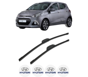 Set stergatoare HYUNDAI i10 II (BA, IA) din 2013-2014, pentru parbriz auto, 2 bucati, Bosch Aerotwin Retrofit, din cauciuc siliconat rezistent, 4 Stickere Auto HYUNDAI v42821