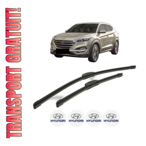 Set stergatoare HYUNDAI TUCSON (TL, TLE) din 2015-2023, pentru parbriz auto, 2 bucati, Bosch Aerotwin Retrofit, din cauciuc siliconat rezistent, 4 Stickere Auto HYUNDAI