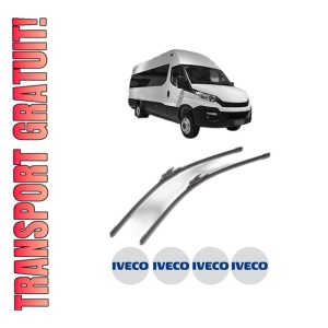 Set stergatoare Iveco DAILY VI Bus din 2014-2021, pentru parbriz auto, 2 bucati, Bosch Aerotwin, din cauciuc siliconat rezistent, 4 Stickere Auto Iveco