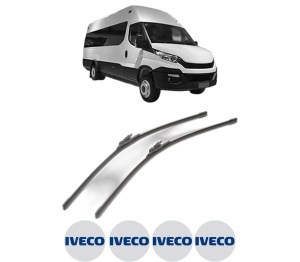 Set stergatoare IVECO DAILY VI Bus din 2014-2021, pentru parbriz auto, 2 bucati, Bosch Aerotwin, din cauciuc siliconat rezistent, 4 Stickere Auto IVECO v50306