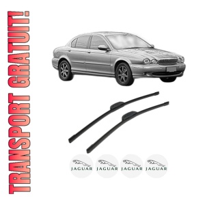 Set stergatoare JAGUAR X-TYPE I (X400) din 2001-2007, pentru parbriz auto, 2 bucati, Bosch Aerotwin Retrofit, din cauciuc siliconat rezistent, 4 Stickere Auto JAGUAR