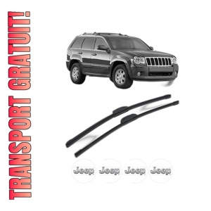 Set stergatoare JEEP GRAND CHEROKEE III (WH, WK) din 2004-2011, pentru parbriz auto, 2 bucati, Bosch Aerotwin Retrofit, din cauciuc siliconat rezistent, 4 Stickere Auto JEEP
