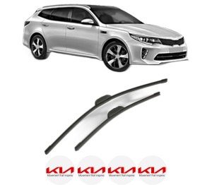 Set stergatoare KIA OPTIMA Sportswagon (JF) din 2016-2019, pentru parbriz auto, 2 bucati, Bosch Aerotwin Retrofit, din cauciuc siliconat rezistent, 4 Stickere Auto KIA v44091