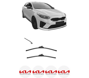 Set stergatoare KIA PROCEED (CD) din 2018-2024, pentru parbriz auto, 2 bucati, Valeo Silencio, din cauciuc siliconat rezistent, 4 Stickere Auto KIA v34416