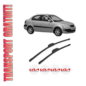 Set stergatoare KIA RIO II Saloon (JB) din 2005-2008, pentru parbriz auto, 2 bucati, Bosch Aerotwin Retrofit, din cauciuc siliconat rezistent, 4 Stickere Auto KIA - Img 1