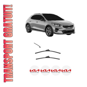 Set stergatoare KIA XCEED Van (CD) din 2019-2020, pentru parbriz auto, 2 bucati, Valeo Silencio, din cauciuc siliconat rezistent, 4 Stickere Auto KIA