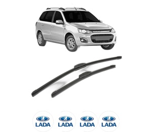 Set stergatoare LADA KALINA II Estate (2194_) din 2013-2018, pentru parbriz auto, 2 bucati, Bosch Aerotwin Retrofit, din cauciuc siliconat rezistent, 4 Stickere Auto LADA v45911