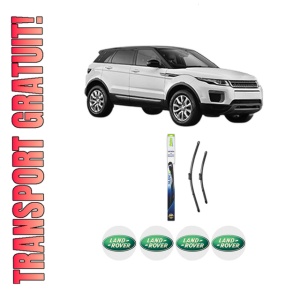 Set stergatoare LAND ROVER RANGE ROVER EVOQUE (L551) din 2018-2020, pentru parbriz auto, 2 bucati, Valeo Silencio, din cauciuc siliconat rezistent, 4 Stickere Auto LAND ROVER