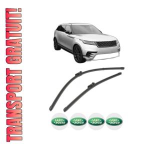 Set stergatoare LAND ROVER RANGE ROVER VELAR (L560) din 2017-2020, pentru parbriz auto, 2 bucati, Valeo Silencio Xtrm, din cauciuc siliconat rezistent, 4 Stickere Auto LAND ROVER