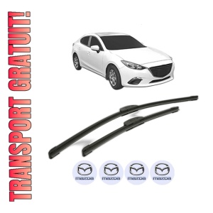 Set stergatoare MAZDA 3 Saloon (BP_) din 2018-2021, pentru parbriz auto, 2 bucati, Bosch Aerotwin Retrofit, din cauciuc siliconat rezistent, 4 Stickere Auto MAZDA